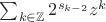 $\sum_{k \in \mathbb Z}{2^{s_{k - 2}} z^k}$