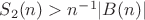 $S_2(n)>{n}^{-1}|B(n)|$