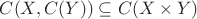 $C(X,C(Y))\subseteq C(X\times Y)$
