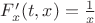 $F_x'(t,x) = \frac{1}{x}$