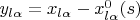 $y_{l\alpha}=x_{l\alpha}-x_{l\alpha}^0(s)$