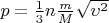 $p = \frac 1 3n\frac m M \sqrt{\upsilon^2}$