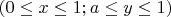 $(0\leq x \leq 1; a\leq y \leq 1)$