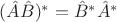 $(\hat{A}\hat{B})^*=\hat{B}^* \hat{A}^*$