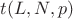 $t(L,N,p)$