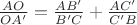 $\frac{AO}{OA'}=\frac{AB'}{B'C}+\frac{AC'}{C'B}$