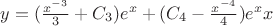$y=(\frac{x^{-3}}{3}+C_3)e^x+(C_4-\frac{x^{-4}}{4})e^xx$