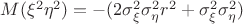 $M(\xi^2\eta^2) =  -(2\sigma_\xi^2\sigma_\eta^2 r^2 +\sigma_\xi^2\sigma_\eta^2 )$