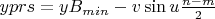 $yprs = yB_{min} - v\sin{u}\frac{n - m}2$