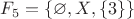 $F_5 = \{\varnothing, X, \{3\}\}$