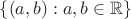 $\lbrace (a,b) : a,b \in \mathbb{R} \rbrace$
