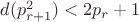$d(p^2_{r+1}) < 2p_r+1$