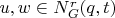 $u, w \in N_G^r(q, t)$