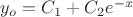 $y_o=C_1+C_2 e^{-x}$