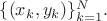 $ \{(x_k, y_k)\}_{k=1}^{N}. $