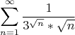 $$\sum_{n=1}^\infty {\frac{1}{{3^{\sqrt n}}*{\sqrt n}}}$$