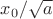 $x_0/\sqrt{a}$