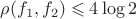 $\rho(f_1,f_2)\leqslant4\log2$ $\rho(f_1,f_2)\leqslant4\log2$