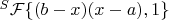 $^S\mathcal{F}\{(b-x)(x-a),1\}$