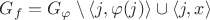 $G_f=G_\varphi\setminus \langle j,\varphi (j)\rangle\cup\langle j,x\rangle$