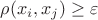 $\rho(x_i,x_j)\ge\varepsilon$