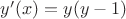 $y'(x)=y(y-1)$