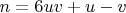 $ n = 6uv + u - v $