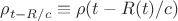 $\rho_{t-R/c}\equiv\rho(t-R(t)/c)$