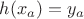 $h(x_a) = y_a$
