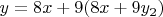 $y=8x+9(8x+9y_2)$