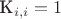 K_{i,i}=1