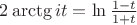 $2\arctg it = \ln \frac{1-t}{1+t}$