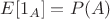 $E[1_A]=P(A)$