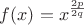 $f(x)=x^\frac{2p}{2q}$