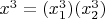 $x^3=(x_1^3)(x_2^3)$