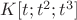$K[t;t^{2};t^{3}]$