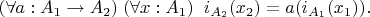 $$(\forall a: A_1\to A_2) \;(\forall x: A_1)\;\; i_{A_2}(x_2) = a(i_{A_1}(x_1)).$$