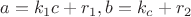 $a=k_1c+r_1,b=k_c+r_2$
