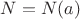 $N=N(a)$