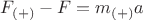 $F_{(+)}-F=m_{(+)}a$
