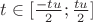 $t \in [\frac {-tu}{2};\frac {tu}{2}]$