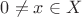 $0\ne x\in X$