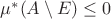 $\mu^*(A\setminus E) \leq 0$