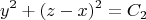 $$y^2 + (z-x)^2 = C_2$$