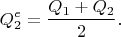 $$Q_2^e=\frac{Q_1+Q_2}{2}.$$