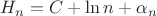 $H_n=C+\ln n +\alpha_n$