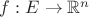 $f: E\to \mathbb{R}^n$
