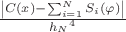 $\frac{\left | C(x)- \sum_{i=1}^{N}{S_i(\varphi)} \right |}{{h_N}^{4}} $ $\frac{\left | C(x)- \sum_{i=1}^{N}{S_i(\varphi)} \right |}{{h_N}^{4}} $