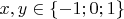 $x,y \in \{ -1;0;1\}$