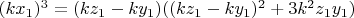 $(kx_1)^3=(kz_1-ky_1)(( kz_1-ky_1)^2+3k^2z_1y_1)$